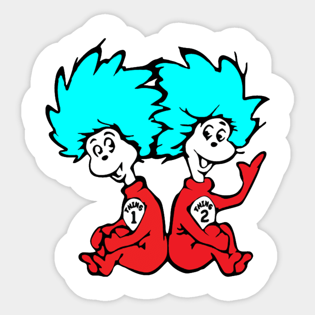 Thing 1 and Thing 2 Sticker by JAFARSODIK